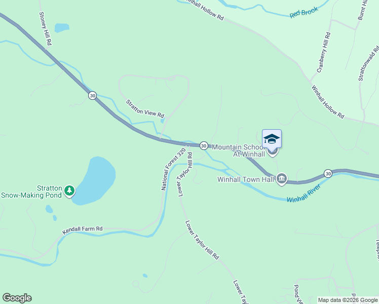 map of restaurants, bars, coffee shops, grocery stores, and more near 9 Lower Taylor Hill Road in Winhall