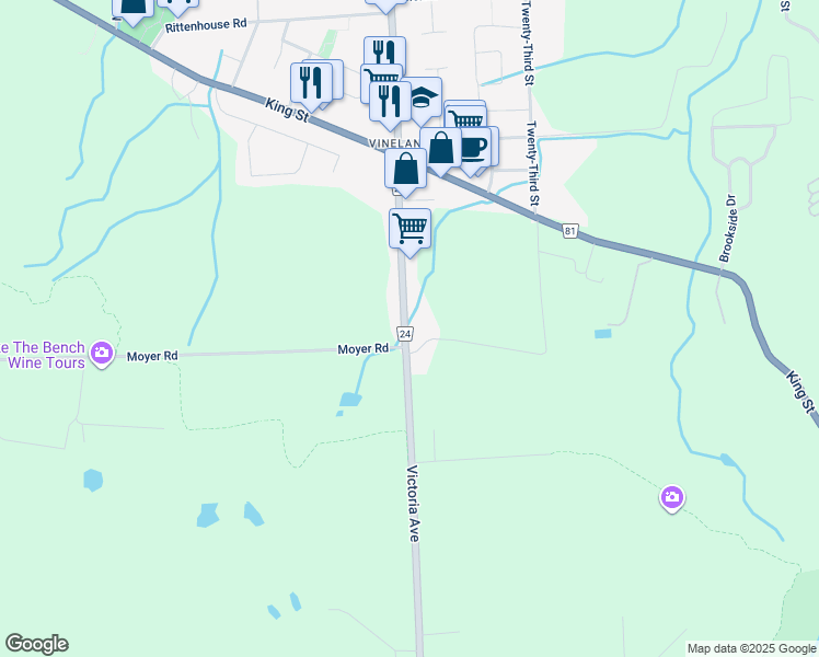 map of restaurants, bars, coffee shops, grocery stores, and more near 3809 Victoria Avenue in Lincoln