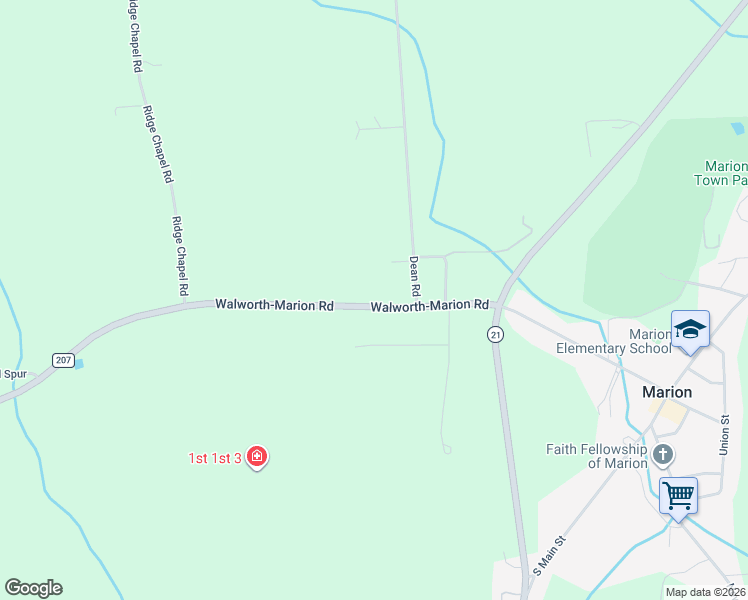 map of restaurants, bars, coffee shops, grocery stores, and more near 3746 Walworth Road in Marion