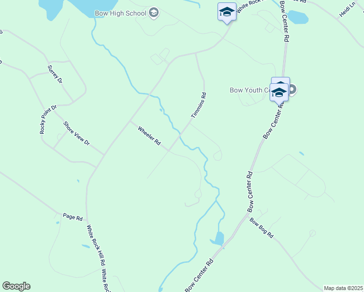 map of restaurants, bars, coffee shops, grocery stores, and more near 9 Wheeler Road in Bow
