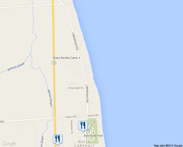map of restaurants, bars, coffee shops, grocery stores, and more near 8178 Lakeshore Road in Fort Gratiot Township