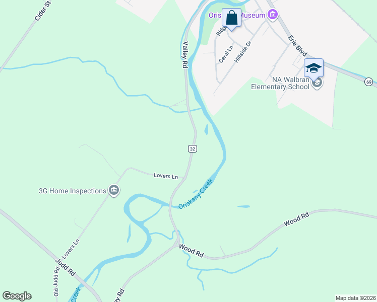 map of restaurants, bars, coffee shops, grocery stores, and more near 5603 Valley Road in Oriskany