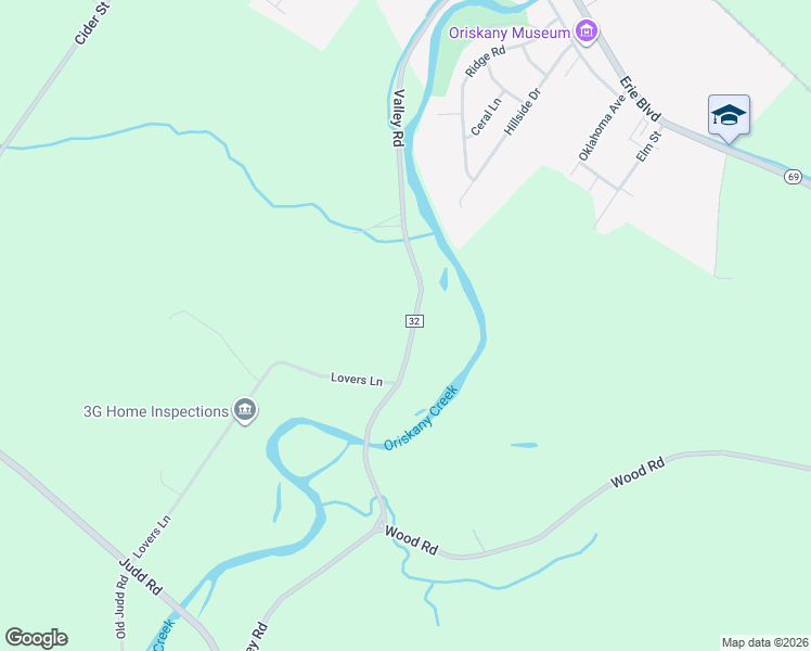 map of restaurants, bars, coffee shops, grocery stores, and more near 5603 Valley Road in Oriskany