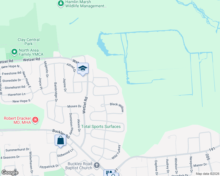 map of restaurants, bars, coffee shops, grocery stores, and more near 7519 Plum Hollow Circle in Liverpool
