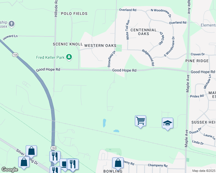 map of restaurants, bars, coffee shops, grocery stores, and more near N71W24545 Good Hope Road in Sussex