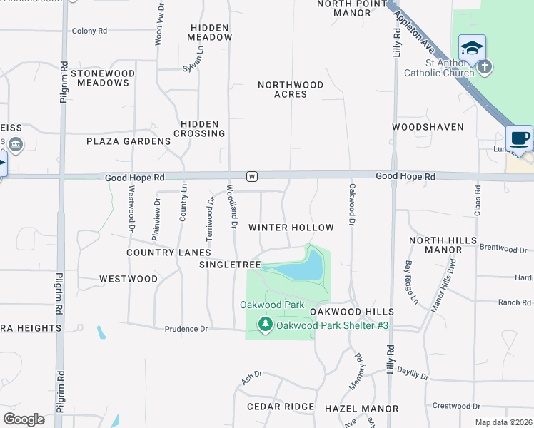 map of restaurants, bars, coffee shops, grocery stores, and more near W146N7070 Winter Hollow Drive in Menomonee Falls