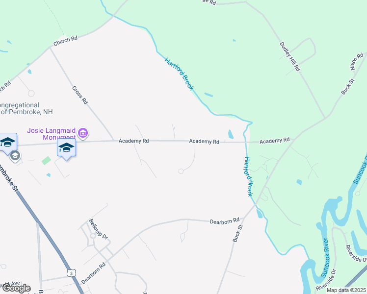 map of restaurants, bars, coffee shops, grocery stores, and more near 334 Academy Road in Suncook