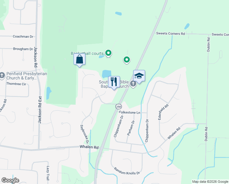 map of restaurants, bars, coffee shops, grocery stores, and more near 1885 Fairport Nine Mile Point Road in Penfield