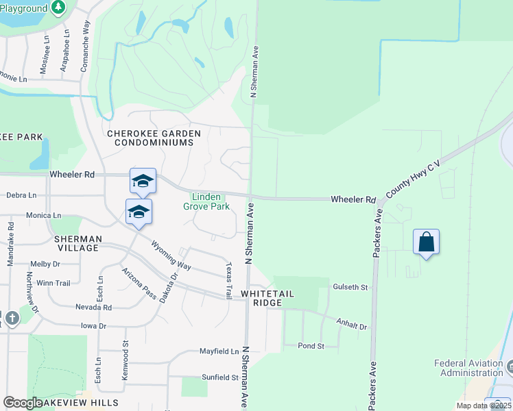 map of restaurants, bars, coffee shops, grocery stores, and more near 4825 North Sherman Avenue in Madison