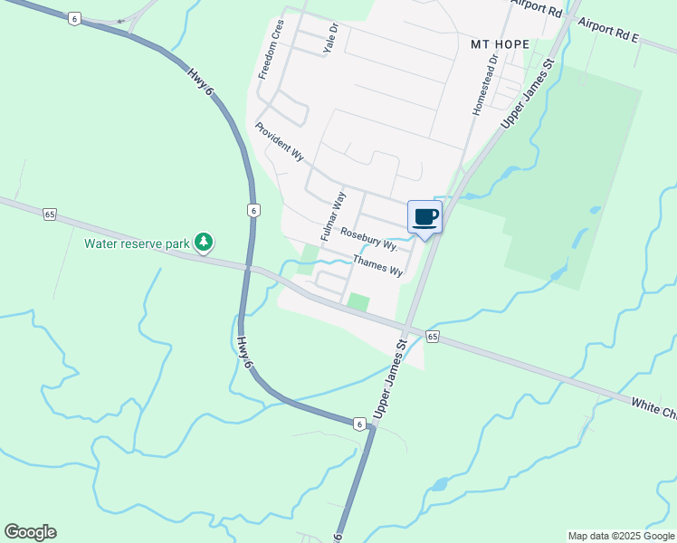 map of restaurants, bars, coffee shops, grocery stores, and more near 9 Hampton Brook Way in Hamilton