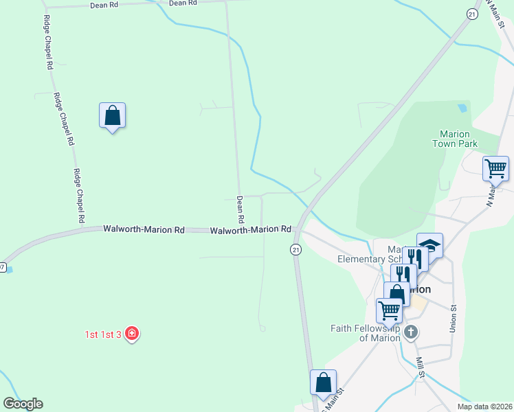 map of restaurants, bars, coffee shops, grocery stores, and more near 3929 Van Hall Street in Marion