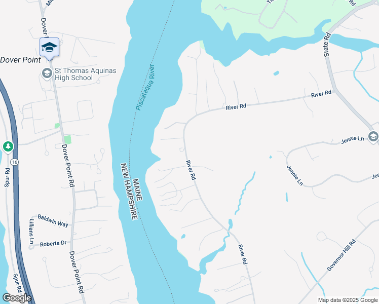 map of restaurants, bars, coffee shops, grocery stores, and more near 644 River Road in Eliot