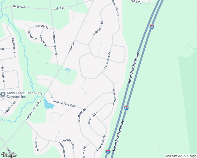 map of restaurants, bars, coffee shops, grocery stores, and more near 65 Damascus Drive in Gansevoort