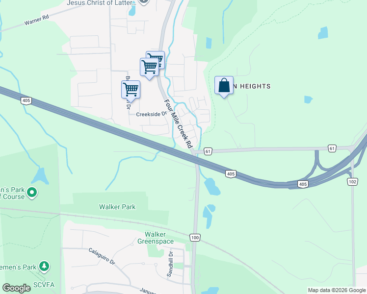 map of restaurants, bars, coffee shops, grocery stores, and more near 8 Four Mile Creek Road in Niagara-on-the-Lake