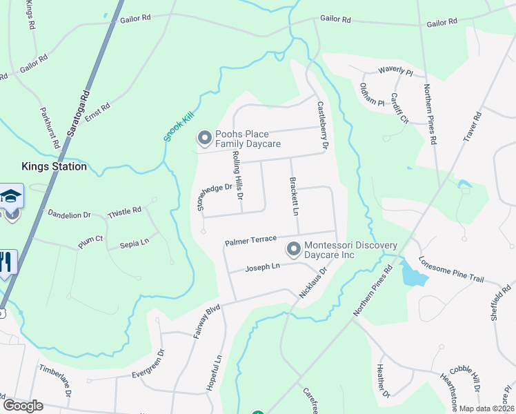 map of restaurants, bars, coffee shops, grocery stores, and more near 11 Rolling Hills Dr in Gansevoort