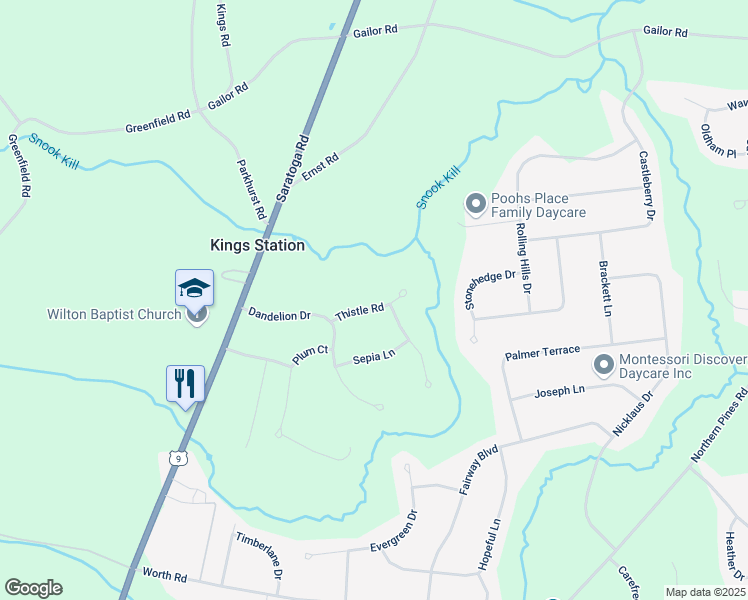 map of restaurants, bars, coffee shops, grocery stores, and more near 12 Thistle Road in Gansevoort