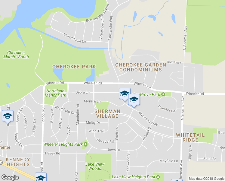 map of restaurants, bars, coffee shops, grocery stores, and more near 1314 Debra Lane in Madison