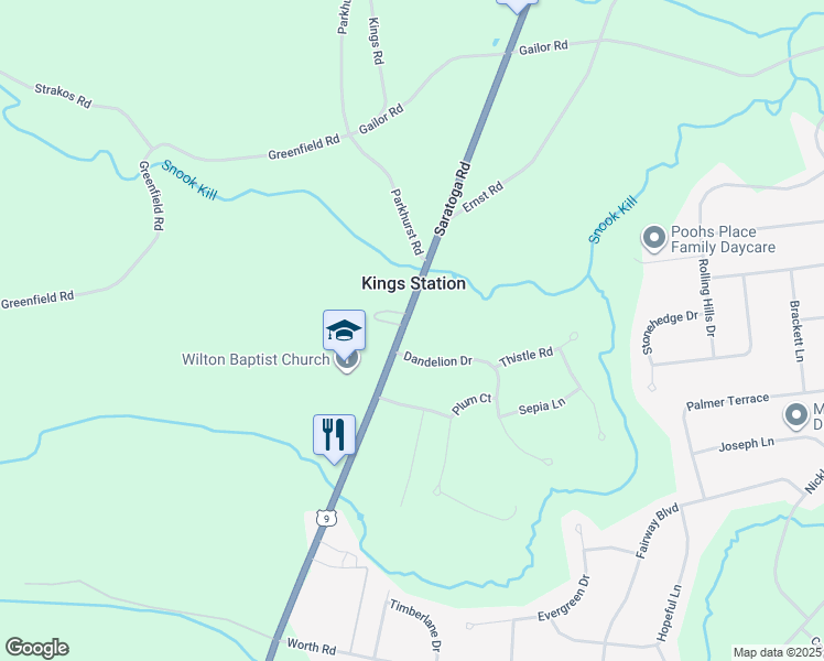 map of restaurants, bars, coffee shops, grocery stores, and more near 762 Saratoga Road in Gansevoort