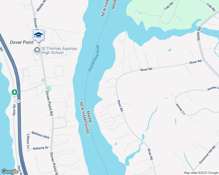 map of restaurants, bars, coffee shops, grocery stores, and more near Foxbrush Drive in Eliot