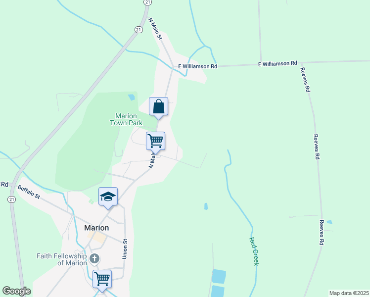 map of restaurants, bars, coffee shops, grocery stores, and more near 4205 Sunset Drive in Marion