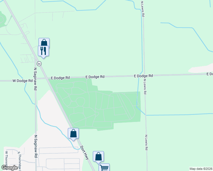 map of restaurants, bars, coffee shops, grocery stores, and more near Flint Memorial Park in Mount Morris
