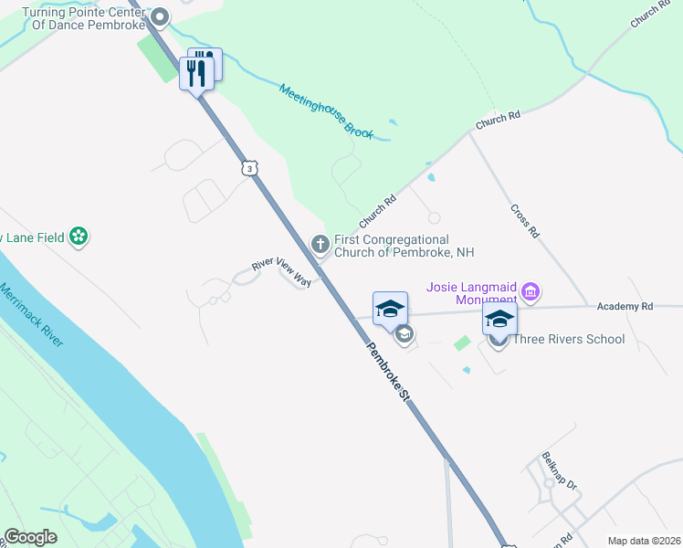 map of restaurants, bars, coffee shops, grocery stores, and more near 291 Pembroke Street in Pembroke