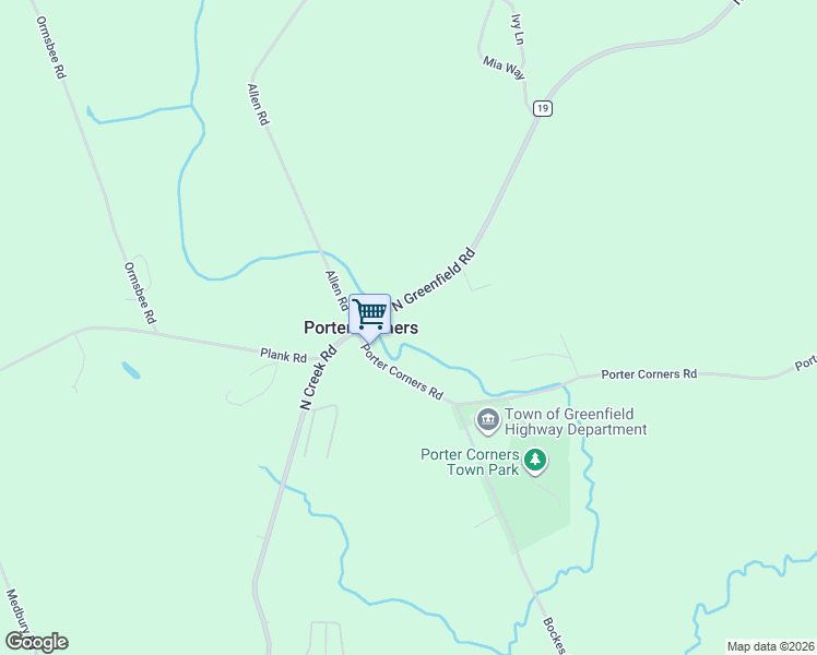 map of restaurants, bars, coffee shops, grocery stores, and more near 348 North Greenfield Road in Porter Corners