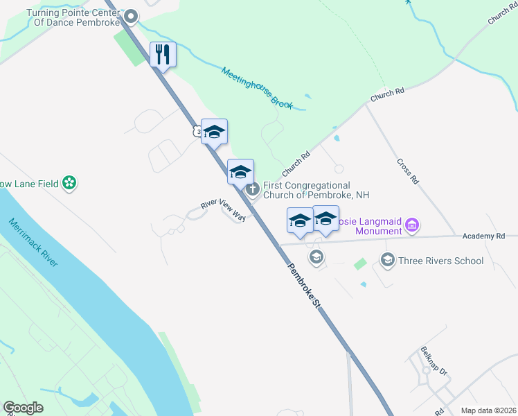 map of restaurants, bars, coffee shops, grocery stores, and more near 291 Pembroke Street in Pembroke