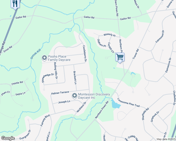 map of restaurants, bars, coffee shops, grocery stores, and more near 47 Nicklaus Drive in Gansevoort