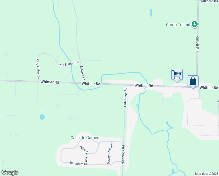 map of restaurants, bars, coffee shops, grocery stores, and more near 285 Whittier Road in Spencerport