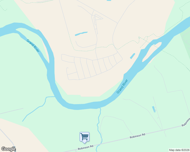 map of restaurants, bars, coffee shops, grocery stores, and more near Blue Circle Trail in Brantford