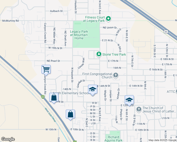 map of restaurants, bars, coffee shops, grocery stores, and more near 235 War Eagle Drive in Mountain Home