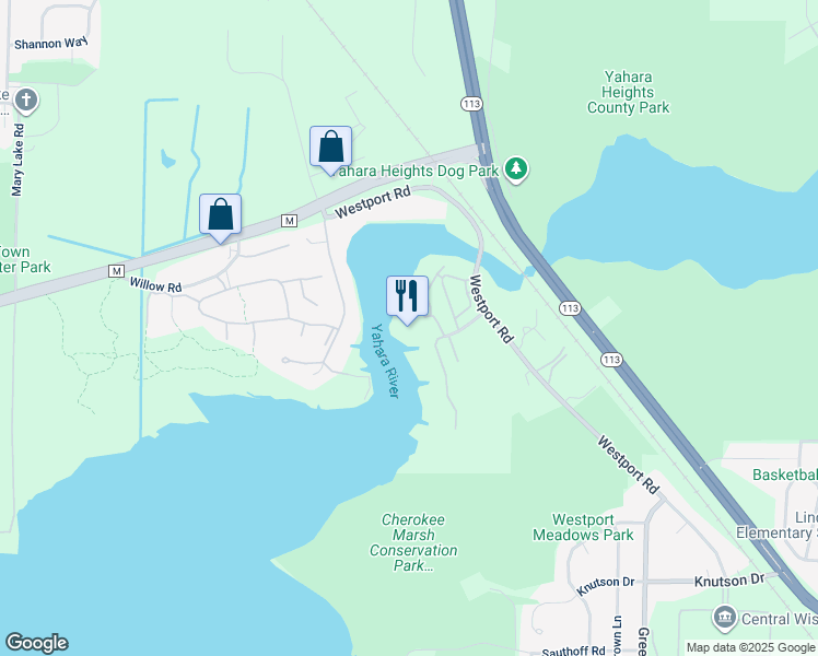 map of restaurants, bars, coffee shops, grocery stores, and more near 5339 Lighthouse Bay Drive in Madison