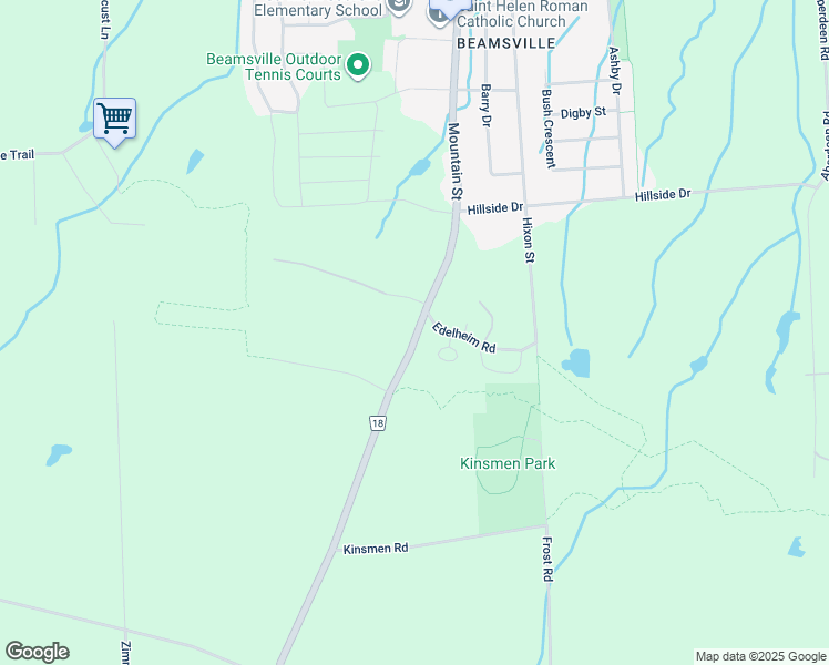 map of restaurants, bars, coffee shops, grocery stores, and more near 3900 Regional Road 18 in Lincoln