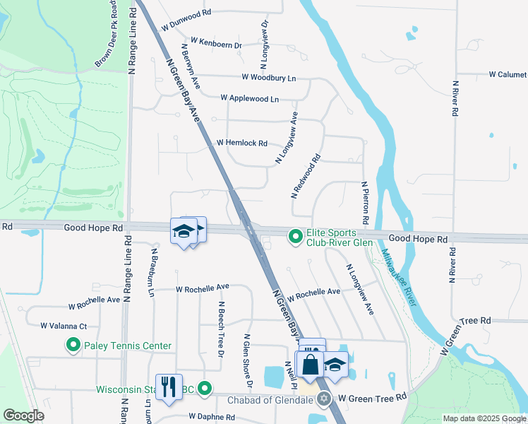 map of restaurants, bars, coffee shops, grocery stores, and more near in Glendale