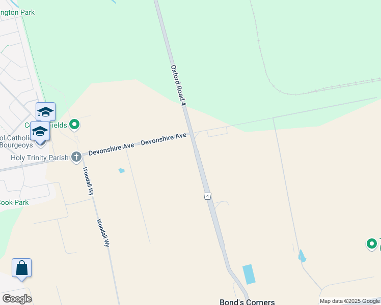 map of restaurants, bars, coffee shops, grocery stores, and more near 715127 Oxford Road 4 in Woodstock