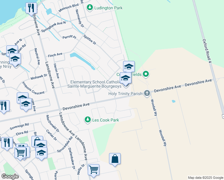map of restaurants, bars, coffee shops, grocery stores, and more near 173 Cardinal Drive in Woodstock