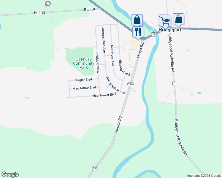 map of restaurants, bars, coffee shops, grocery stores, and more near 7922 Galileo Cir in Bridgeport