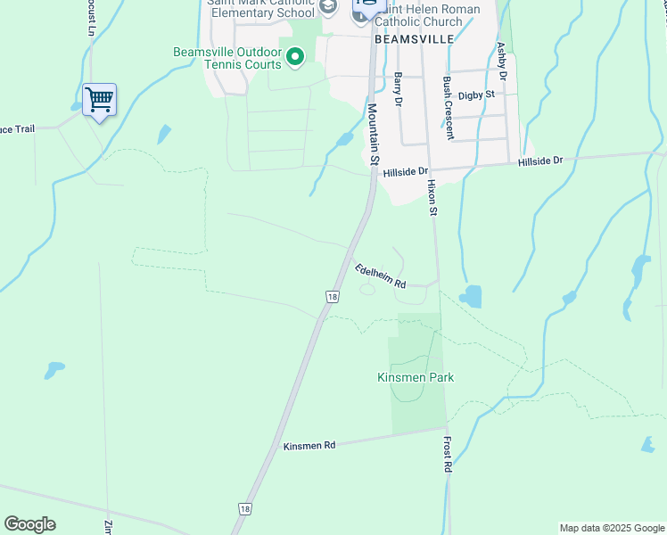 map of restaurants, bars, coffee shops, grocery stores, and more near 3900 Regional Road 18 in Lincoln