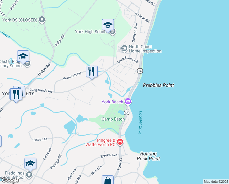 map of restaurants, bars, coffee shops, grocery stores, and more near 21 Beechwood Avenue in York
