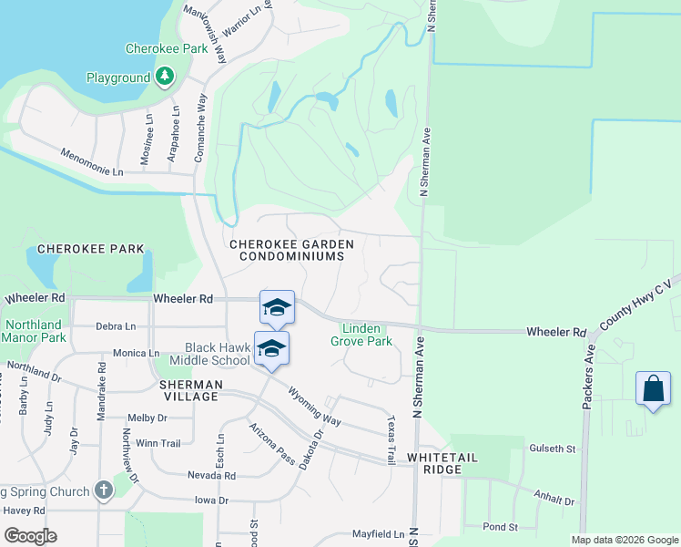 map of restaurants, bars, coffee shops, grocery stores, and more near 1522 Golf View Road in Madison