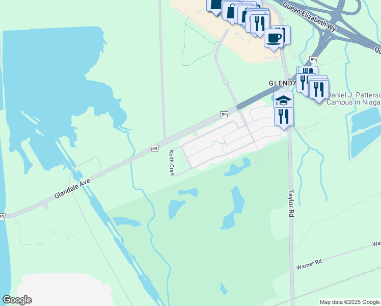 map of restaurants, bars, coffee shops, grocery stores, and more near 6 Haynes Court in Niagara-on-the-Lake