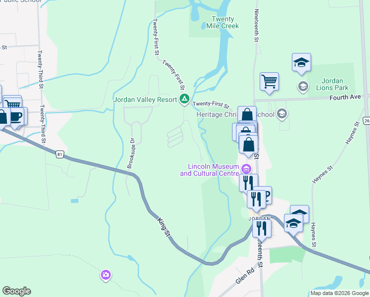 map of restaurants, bars, coffee shops, grocery stores, and more near 3851-3875 Glenview Drive in Lincoln
