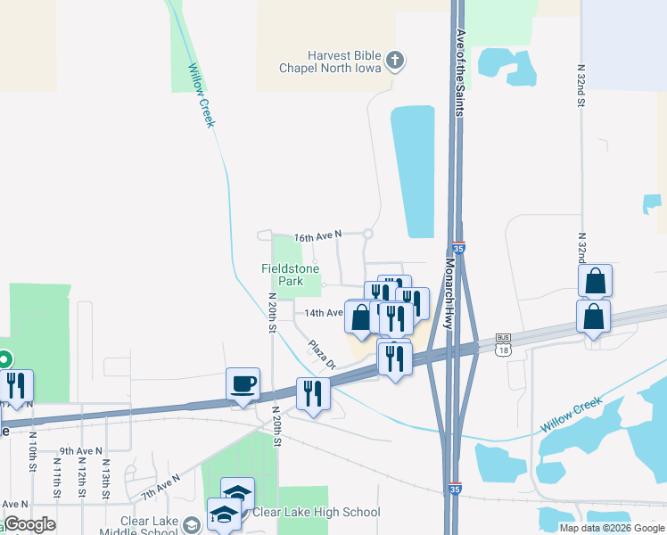 map of restaurants, bars, coffee shops, grocery stores, and more near 1417 N 23rd St in Clear Lake