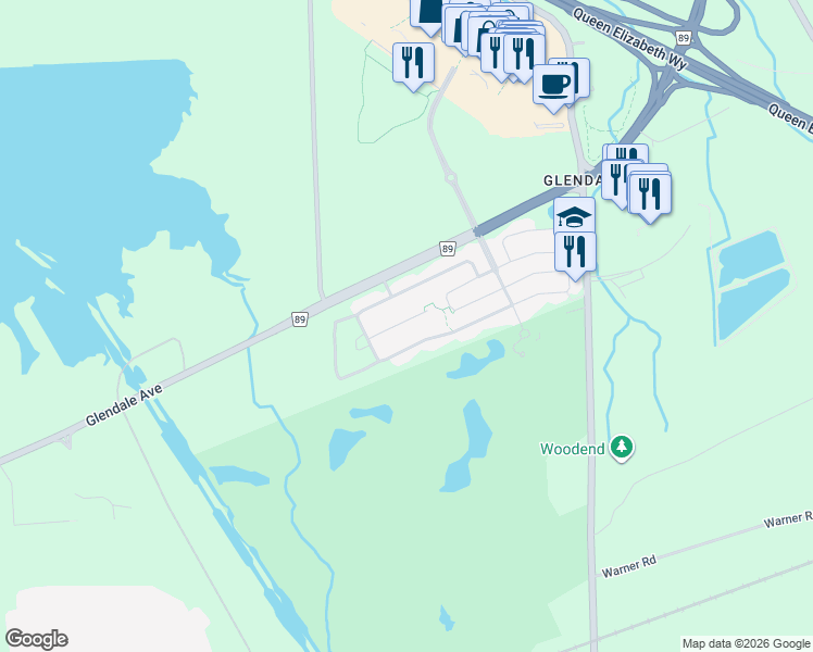map of restaurants, bars, coffee shops, grocery stores, and more near 31 Haynes Court in Niagara-on-the-Lake
