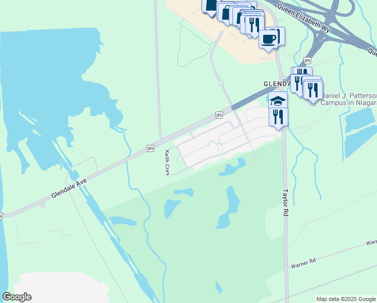 map of restaurants, bars, coffee shops, grocery stores, and more near 12 Haynes Court in Niagara-on-the-Lake
