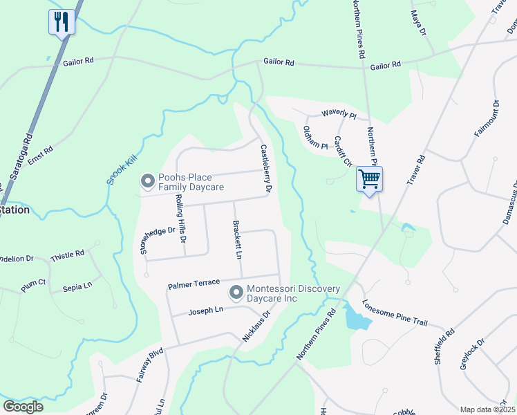 map of restaurants, bars, coffee shops, grocery stores, and more near 47 Nicklaus Drive in Gansevoort