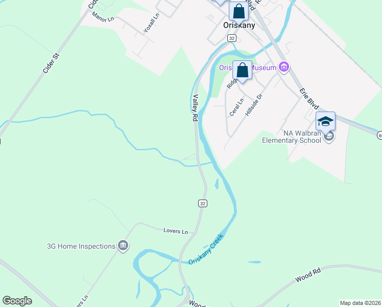 map of restaurants, bars, coffee shops, grocery stores, and more near 5562 Valley Road in Oriskany