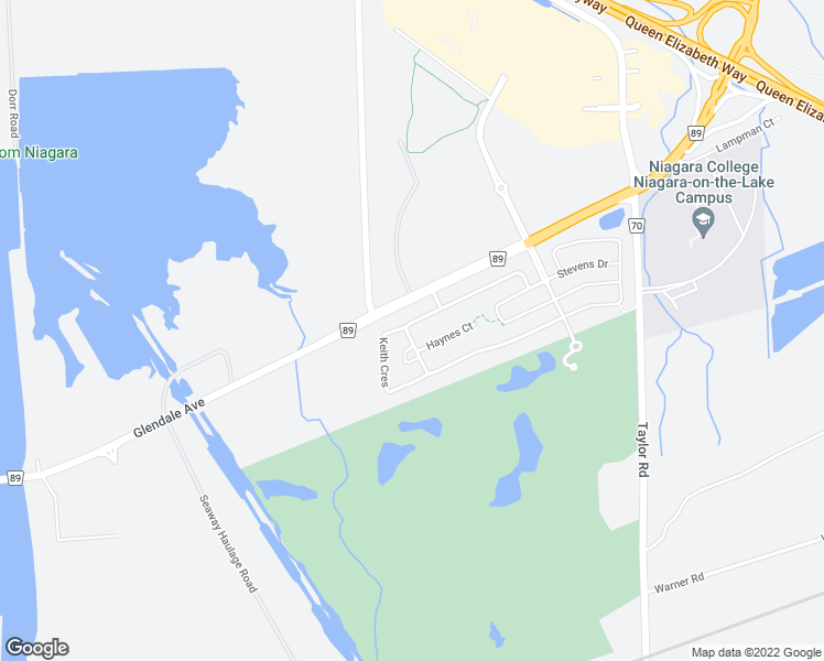 map of restaurants, bars, coffee shops, grocery stores, and more near 189 Wright Crescent in Niagara-on-the-Lake