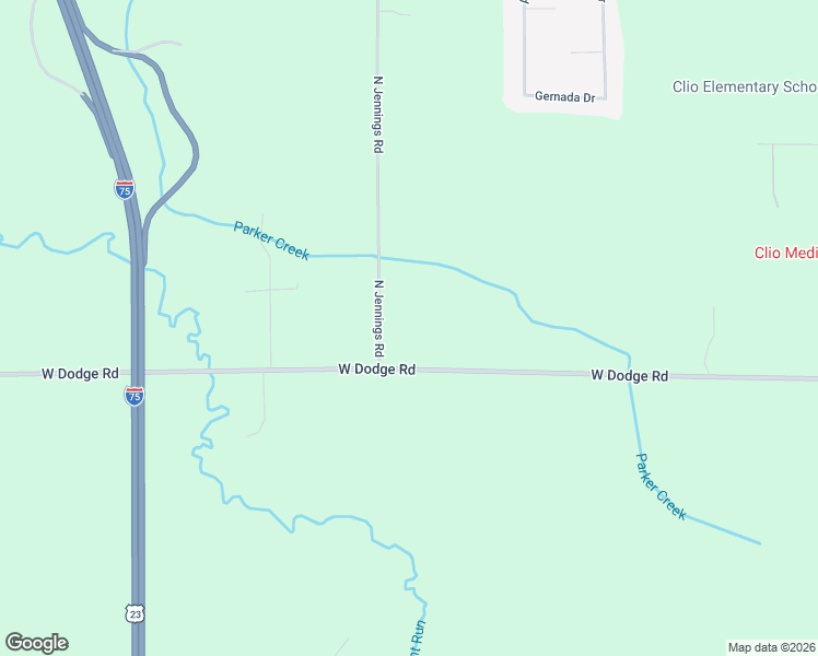 map of restaurants, bars, coffee shops, grocery stores, and more near 3490 West Dodge Road in Clio